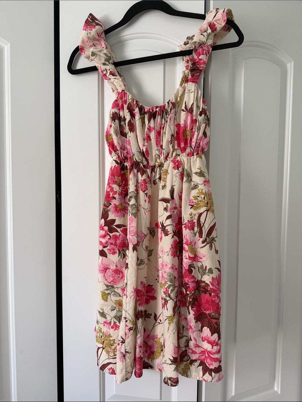 Abercrombie & Fitch Cream Sundress with Pink Floral Print
